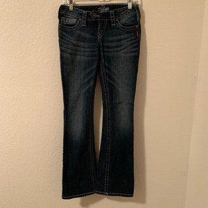 Silver low rise jeans